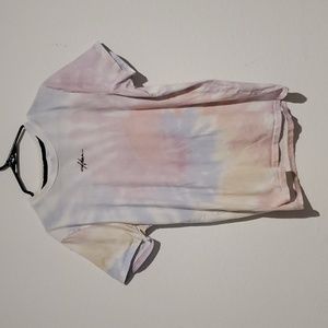 Pre-owned, Womans, Large, Muticolor pink, white, green/yellow tie die shirt